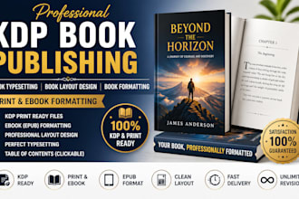 do kdp book publishing, book typesetting, book layout design, book formatting