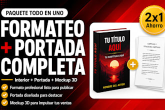 formateo tu libro y diseño su portada completa para amazon KDP