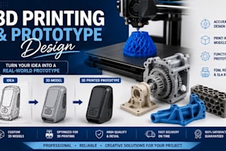 design 3d printable models and prototypes for your product