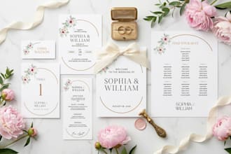 design wedding baptism and birthday invitation suites