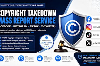 remove copyright takedown mass report facebook instagram tiktok youtube x