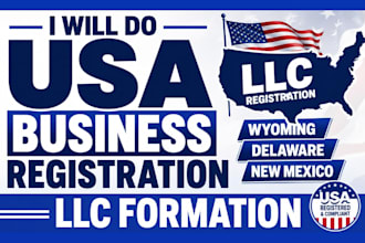 do USA wyoming delaware and new mexico llc business registration non US resident