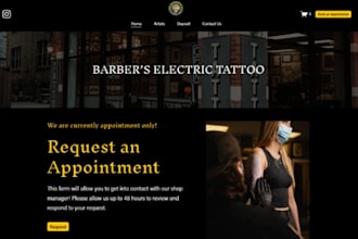 design  wix tattoo studio website piercing studio tattoo artist website