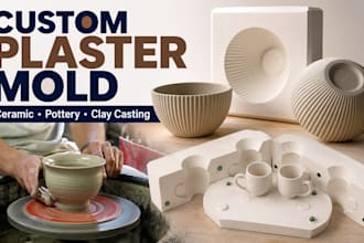 design custom plaster mold for ceramic pottery and  clay casting