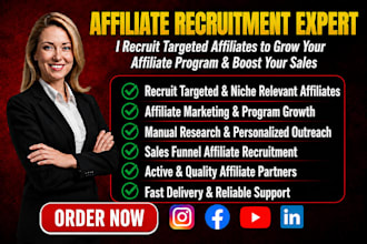 recruit targeted affiliates for your saas, shopify, course or affiliate program
