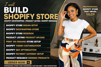 build shopify store, shopify dropshipping, product listing shopify redesign