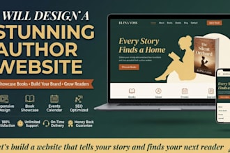 design author website, ebook website, business website, book author website