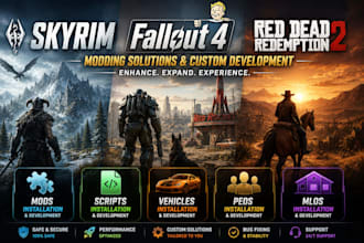 develop modding solutions for skyrim, fallout 4, and red dead redemption 2