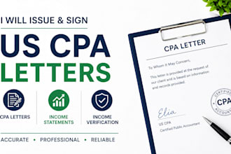 issue sign US CPA letters, income statements, income verification