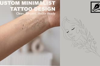 design custom minimalist continuous line art tattoo