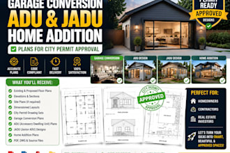 create garage conversion and home addition floor plans