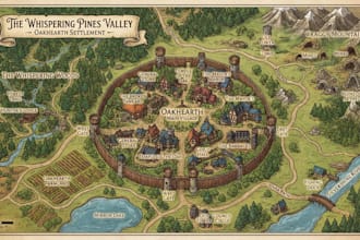 design map illustration, fantasy map, vector map, location map, game map, city