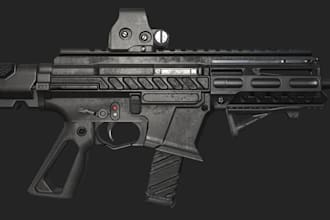 do 3d gun model, grenade model, games gun, roblox gun, 3d weapons for game
