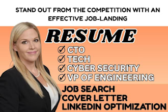 write tech vp of IT engineering, cybersecurity resume or CV