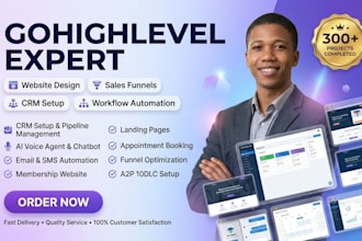 build gohighlevel sales funnel, go high level landing page, ghl website expert