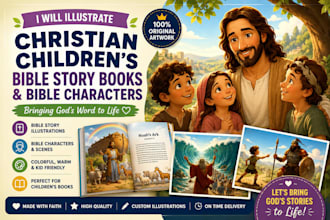 illustrate christian childrens bible story books and bible characters