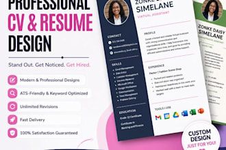 create a professional ats friendly CV and resume