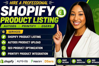 do shopify products listing auto ds and printify product upload