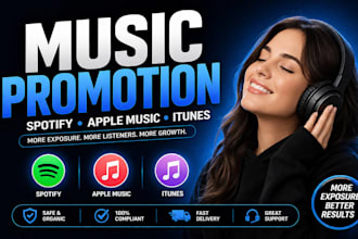 promote your spotify, apple music and itunes music organically