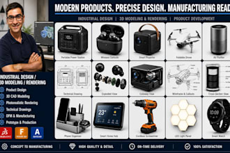 design industrial product in consumer electronics machinery and mechanical parts