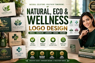 design natural, eco, landscape, wellness, medical and healthcare logo