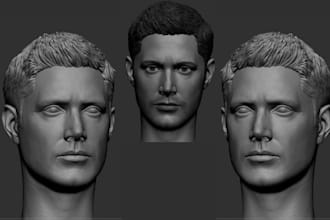 sculpt realistic 3d head bust model face likeness character model stl printing