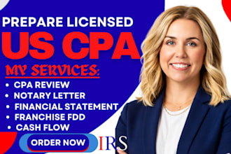 sign US CPA audit financial statement profit and loss statement cashflow fdd