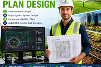 ca fl tx usa irrigation cad drawing sprinkler layout landscape irrigation plan