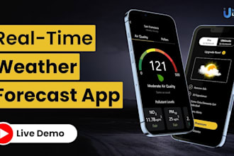 build mobile weather tracking app, weather forecast app, geolocation tracking ap