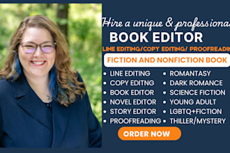 line and copy edit, literary fiction, fantasy novel, cozy romantasy book editor