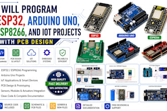 program esp32, arduino uno, esp8266, and iot projects with pcb design
