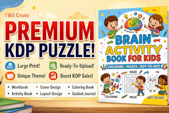 create wordsearch puzzle, activity book, sodoku, maze, coloring book, cover book