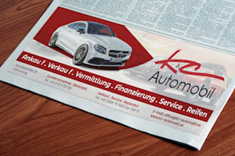 design product real estate hospital automotive newspaper ad or magazine print ad