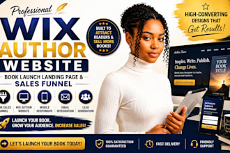 design a wix author sales funnel and book launch landing page