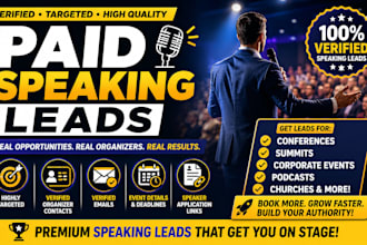 find verified paid speaking opportunities and speaker leads for your niche