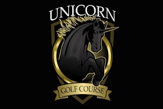 design animal unicorn golf course logo