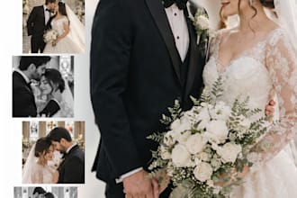 do professionally wedding photo edit and collage editing