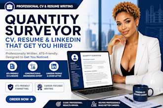 write a quantity surveyor construction CV resume and linkedin profile