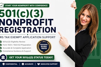 501c3 nonprofit registration and irs tax exempt application filing for your org