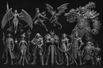 sculpt high quality 3d creature, and statues for 3d printing