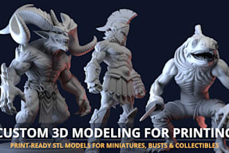 sculpt high quality 3d creature, figure and statues for 3d printing rendering