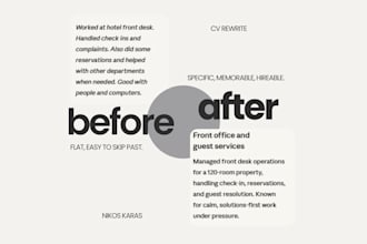 rewrite your CV, linkedin bio, cover letter to get noticed
