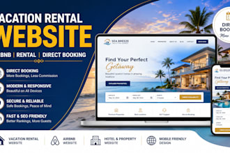 design vacation rental, airbnb website, rental website with direct booking