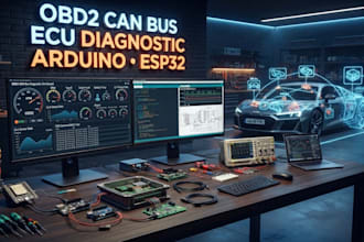 develop obd2 can bus ecu diagnostic system with arduino and esp32