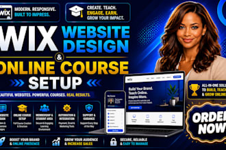 build online course website design, wix membership site setup, sales funnel