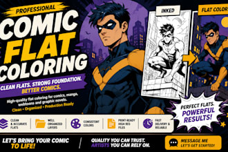 professional comic flat coloring for comics manga and webtoons