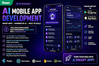 do ai mobile app development and publish app to android and ios