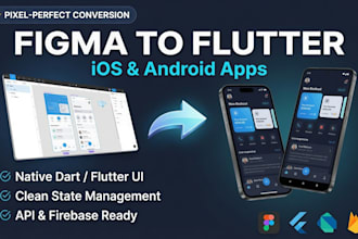 convert your figma design into a flutter app for android and ios