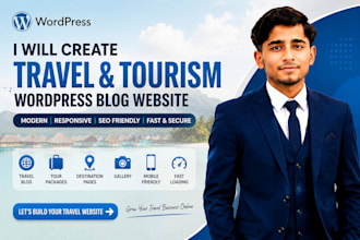 create a travel wordpress blog website