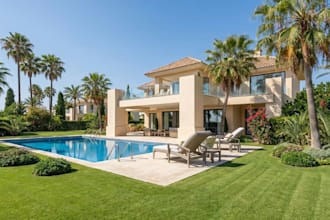 build 3d mansion house,garden landscape design,render real estate modern concept